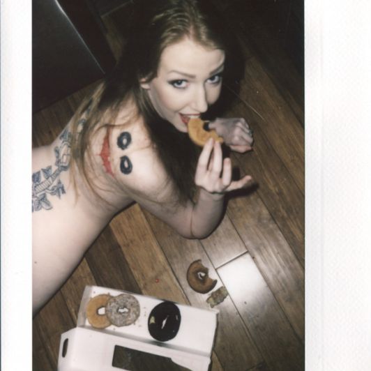 Instax of Sonia Harcourt and Doughnuts