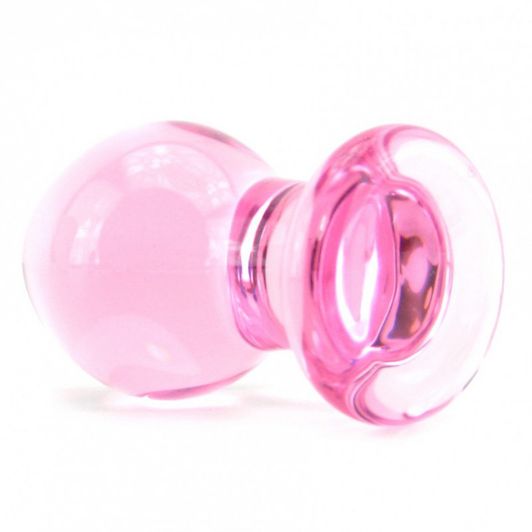 Used pink glass anal buttplug