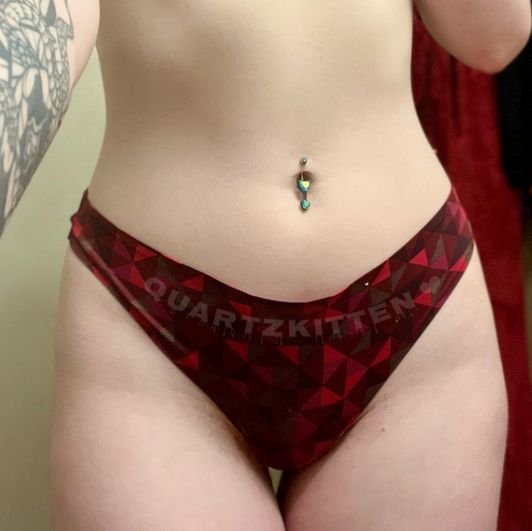 Red Patterned Seamless Thong