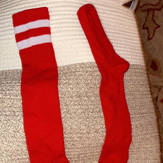 sexy long red scene socks!