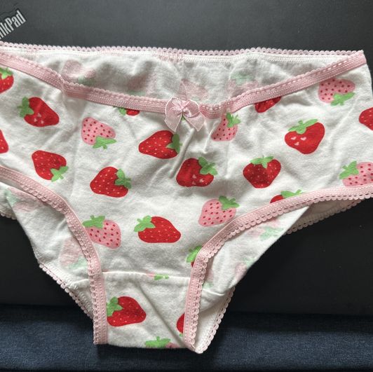 White strawberry cotton panties