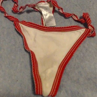 Red and White Thong