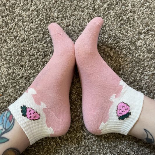 pink strawberry socks