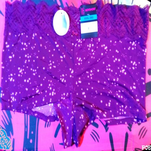 Purple with stars Boyshort in size XXXL