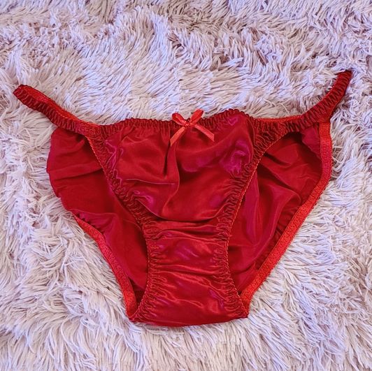 Red satin panty