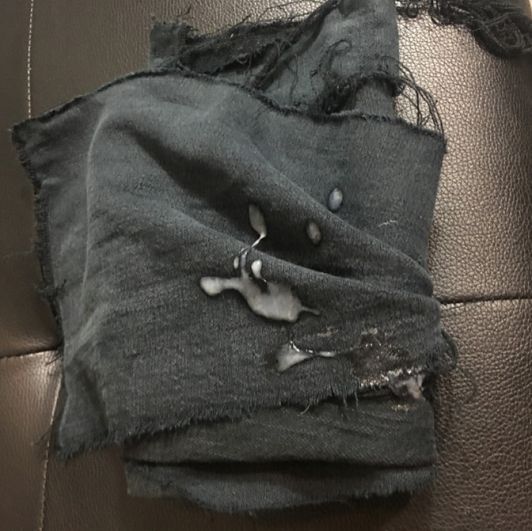 Ripped cumstained clothes