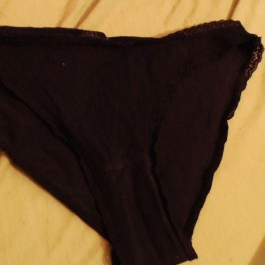 Black cotton bikini style panties