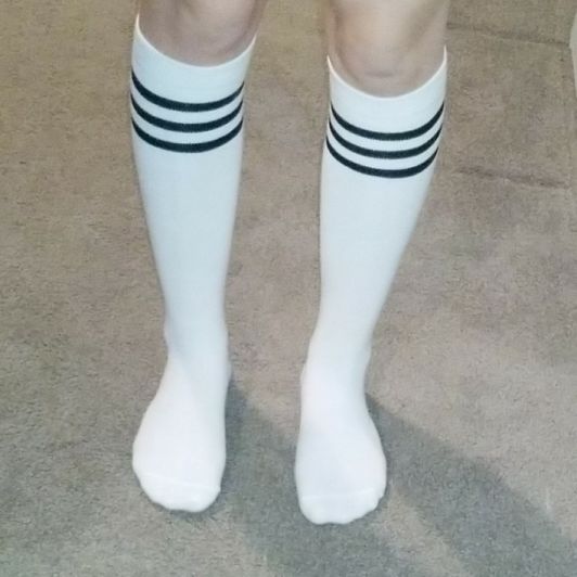 White and Black Stripped Socks