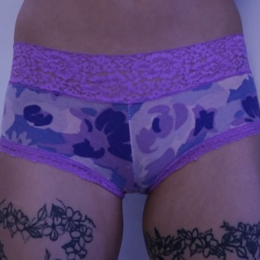Purple Camo Booty Short Panties
