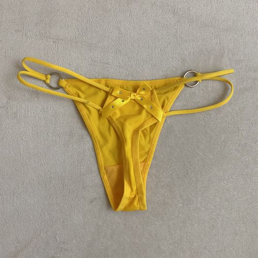 Yellow Thong with Bow
