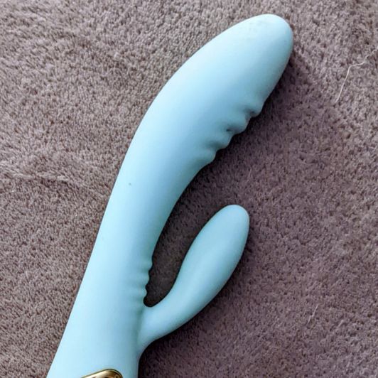 Vibrator with fresh pussy on it