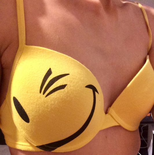 Yellow smiley bra