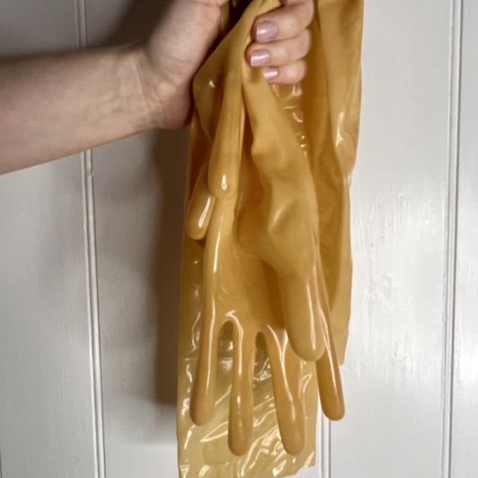 My kinky transparent opera length gloves
