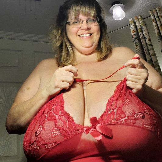Lacybreasts Red Negligee