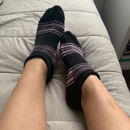 Black and Pink Striped Socks
