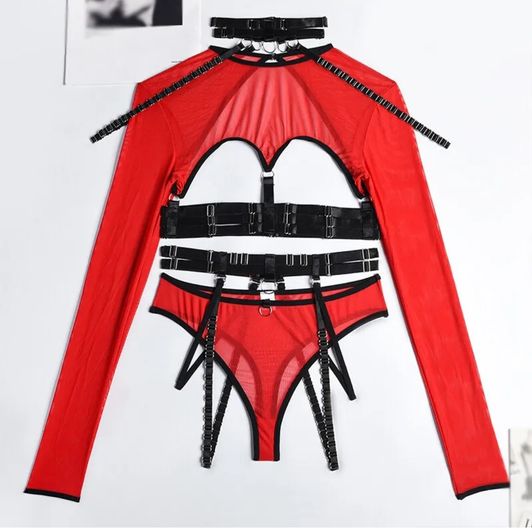 Red and Black Fetish Wear