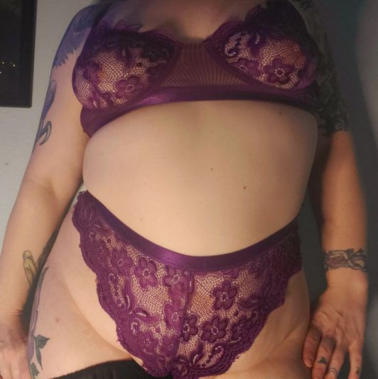 Purple Lace Bra Panty Set