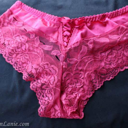 Pink Lace Satin Panties