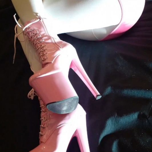 8 Inches Pink Platform Heels
