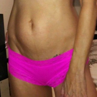 Hot pink with lace panties