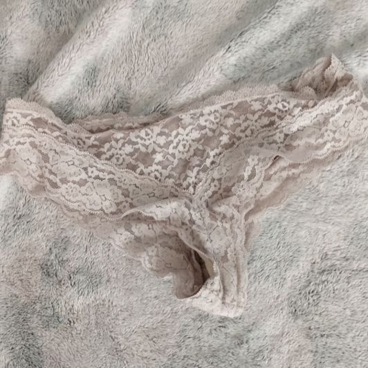 Cream Lace Used Panty