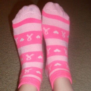 Thin Worn Pink Ankle Socks