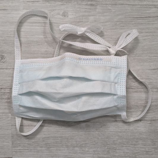 Worn Tie Off Surgical Mask