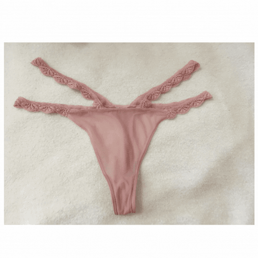 Juicy Pink Thong Worn for 48 Hours
