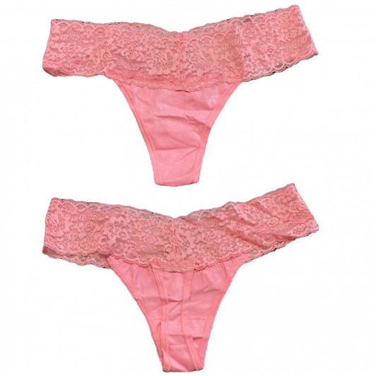 Pink lace thong