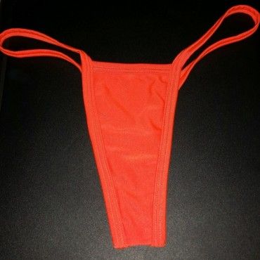 Orange Neon Thong Panties