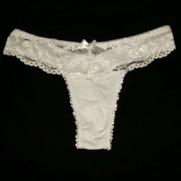White Cotton and Lace Panties
