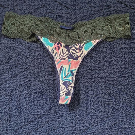 Wild Print and Lace Thong