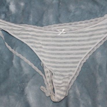 My Old Grey and White Striped Panties
