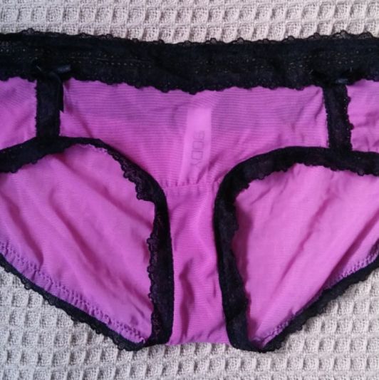 Worn Neon Purple Cotton Panties