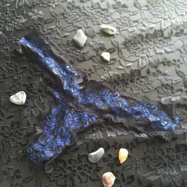 Midnight Blue Lace Thong