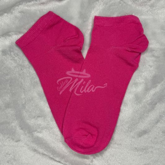Authentic Worn Hot Pink Socks Worn 2 Day