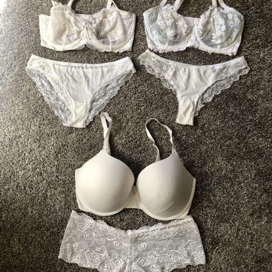 White Victoria Secret Bra And Panty Sets
