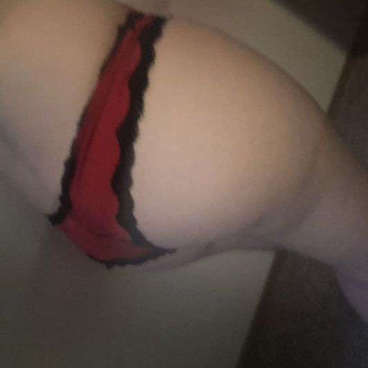 Red and black panties