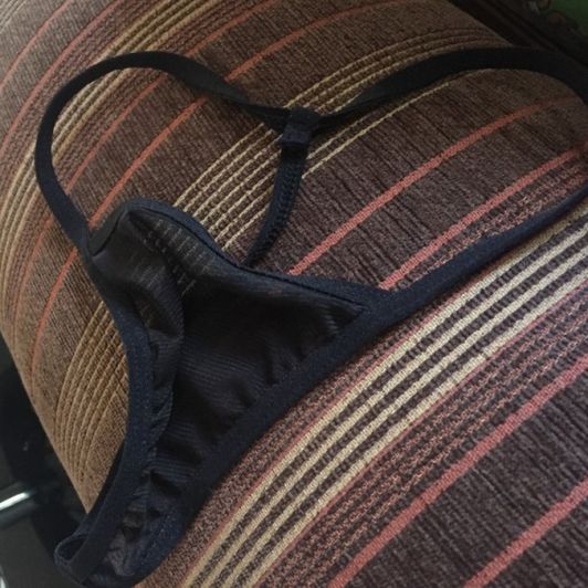 Black Panties with Slutty TS cum inside