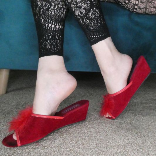 Well Worn Sexy Red House Slippers