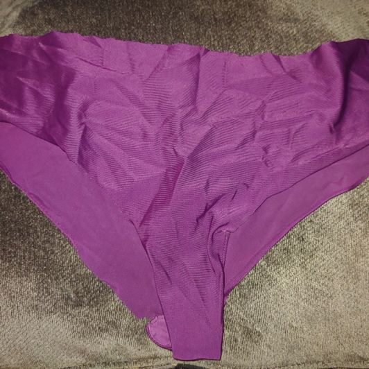 Worn purple panties