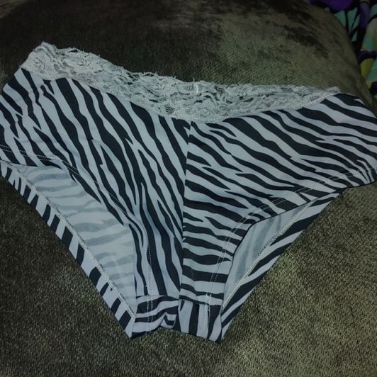 Used zebra print boyshort panties