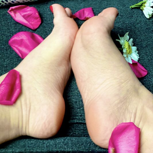 Bare Feet with Flowers