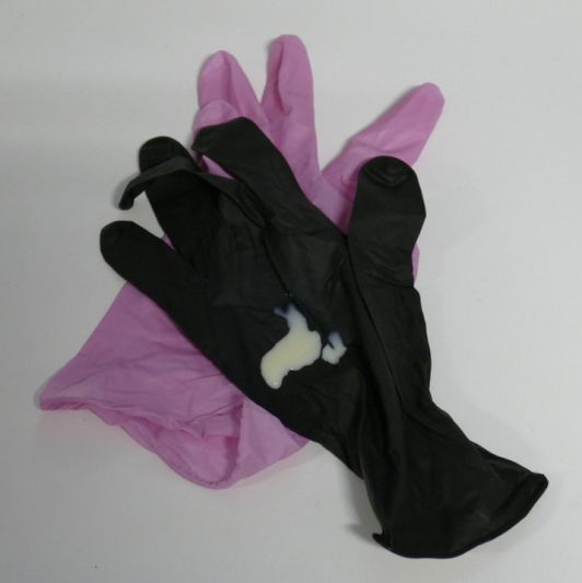 Used latex gloves