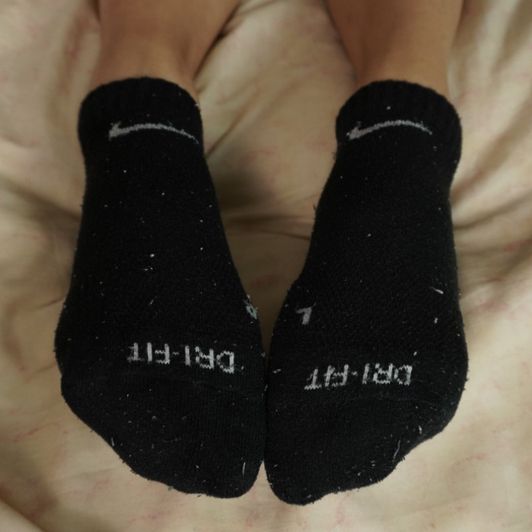 Black and Grey Cotton Nike Ankle Socks