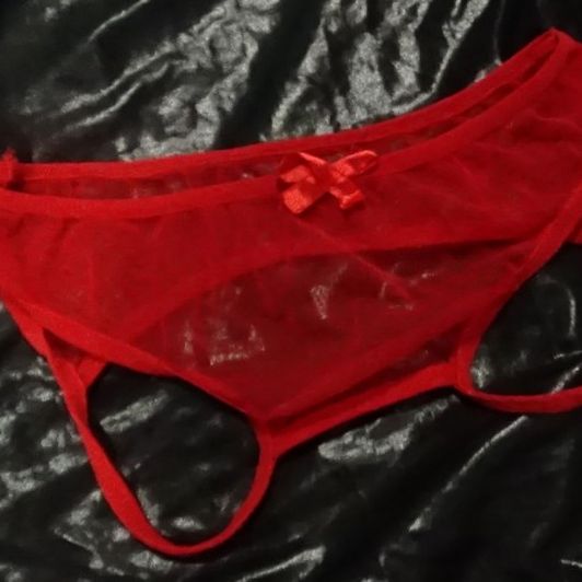 Red Crotchless Panties