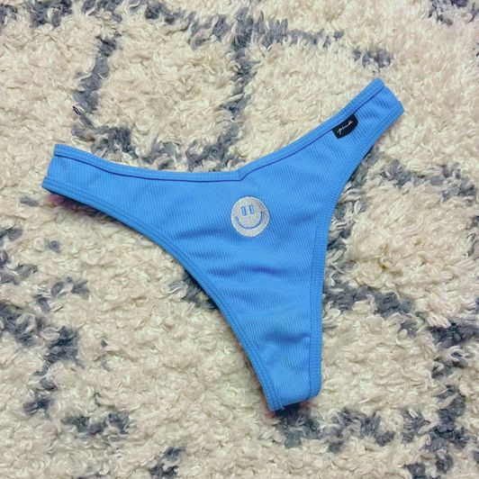 Blue Smiley Thong