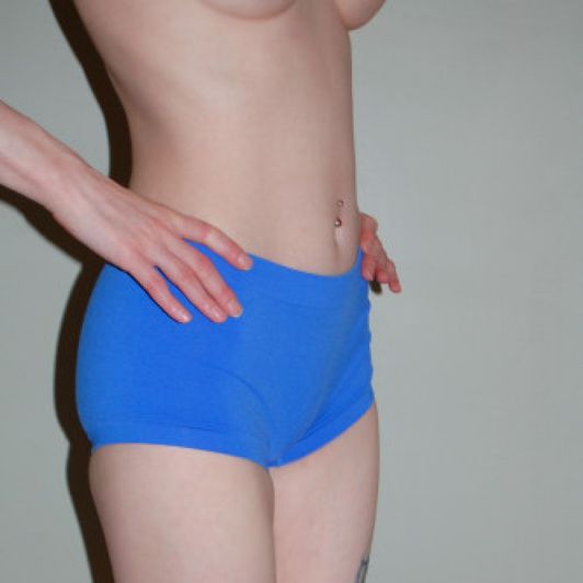 Blue Nylon Boy Shorts