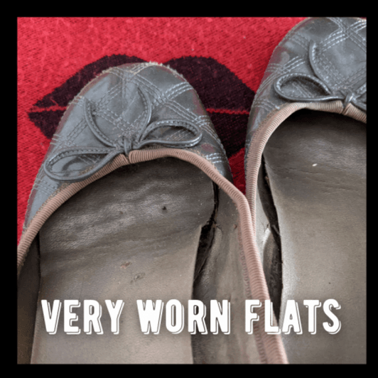 Worn BBW Ballet Flats Slippers