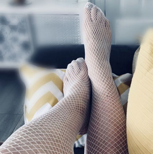 White fishnet stockings